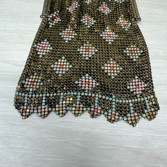 Whiting & Davis Mesh Bags Purse Enamel Evening Bag Handbag Art Deco Flapper - Picture 4 of 13